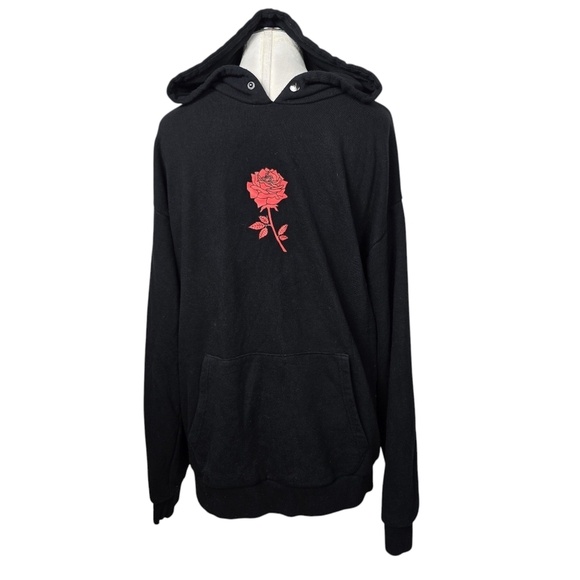 Forever 21 Other - Forever 21 Black Red Rose Fear The Youth Hoodie Men L